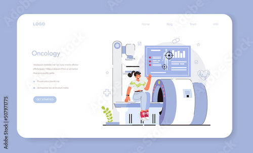 Oncology research web banner or landing page. Cancer disease