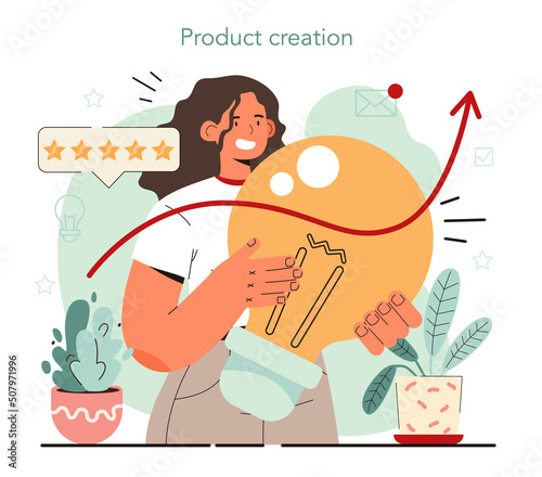 Product manager concept. Business project development, work with prioritization