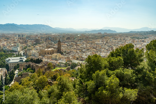 Malaga old town panoramic view with the cathedral and alcazaba © Justina