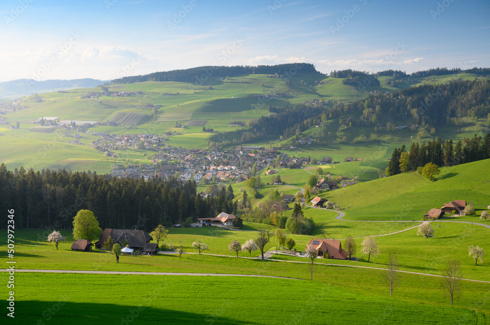 Zäziwil in Emmental on a beautiful spring evening