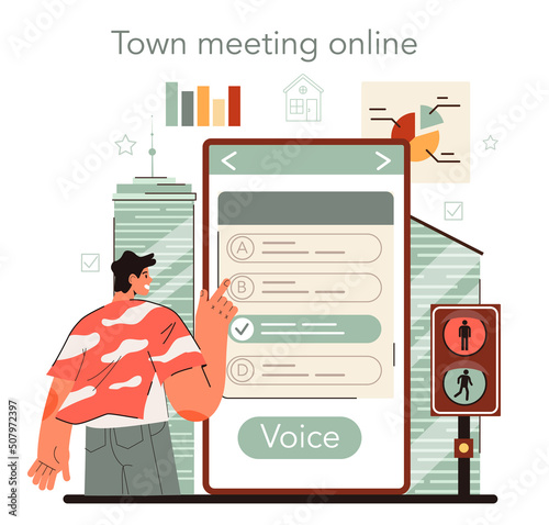 Urbanist online service or platform. Architect studying and developing