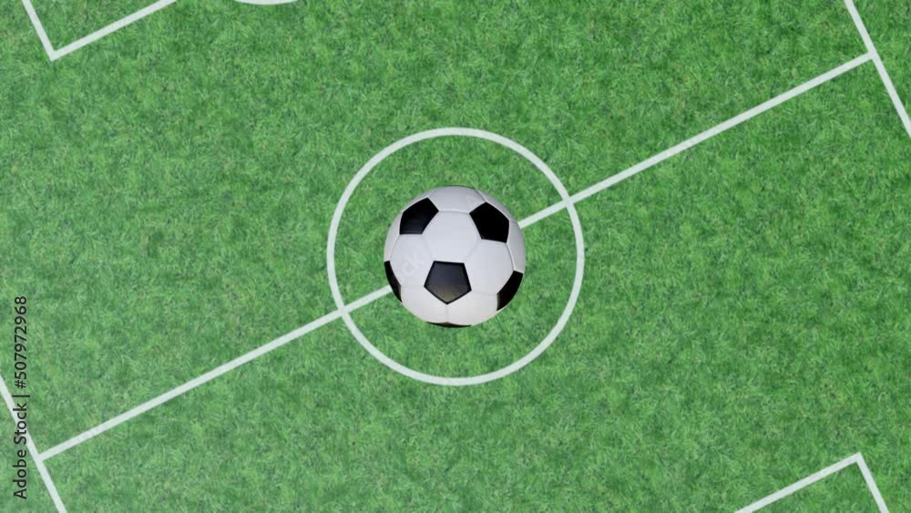 Soccer ball bouncing on Football Field. Seamless Loop video. Soccer ball bouncing on Football Field. Seamless Loop video.