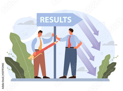 Bad consequences concept. Business character making action