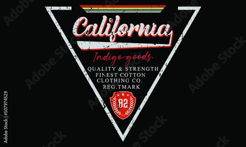 80's California style vintage print design for t-shirt Indigo tee shirt