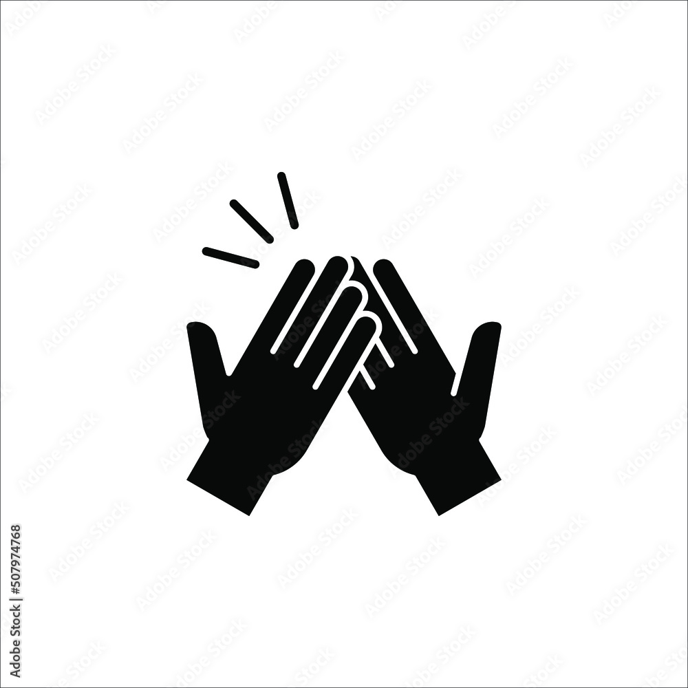 Fototapeta premium clapping hand icon, illustration isolated vector sign symbol on white background