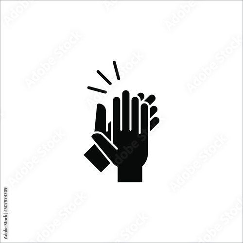 clapping hand icon, illustration isolated vector sign symbol on white background
