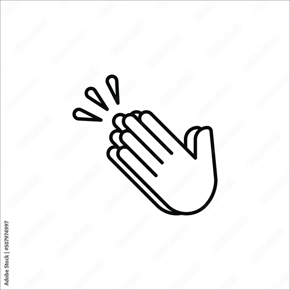 clapping hand icon, illustration isolated vector sign symbol on white background clapping hand icon, illustration isolated vector sign symbol on white background