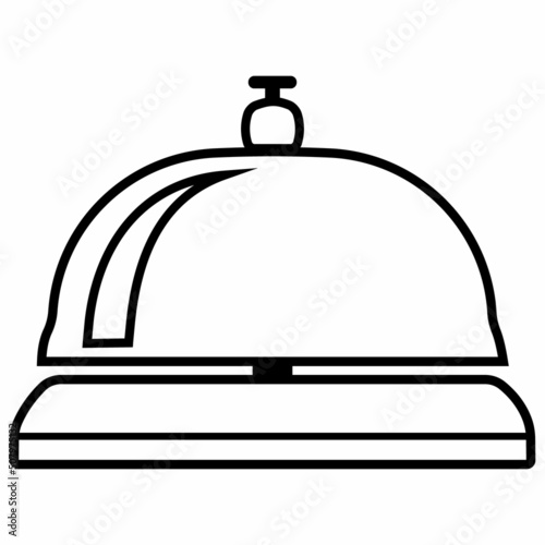 Hotel desk bell, service bell, bell icon at the reception. Flat vector illustration.