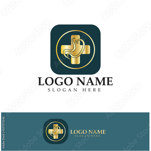 Stomach Health Logo vector illustration design - creative Gastroenterology Healthy Logo element icon, Stomach healthcare icon vector template