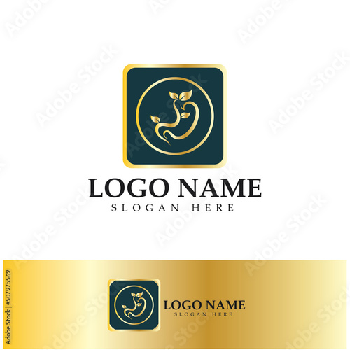 Stomach Health Logo vector illustration design - creative Gastroenterology Healthy Logo element icon, Stomach healthcare icon vector template