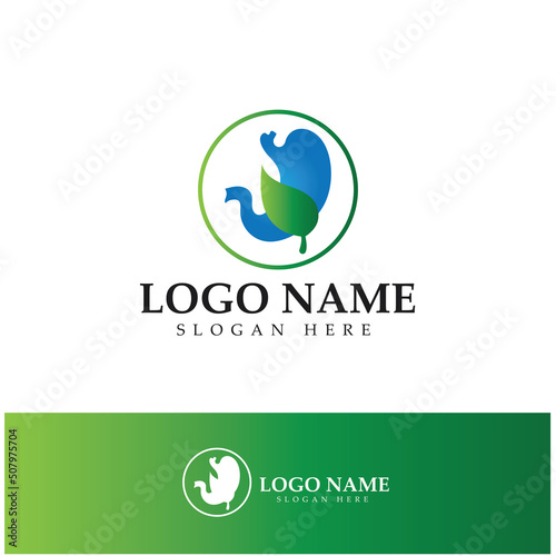 Stomach Health Logo vector illustration design - creative Gastroenterology Healthy Logo element icon, Stomach healthcare icon vector template