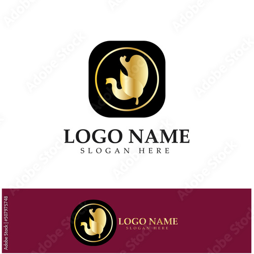 Stomach Health Logo vector illustration design - creative Gastroenterology Healthy Logo element icon, Stomach healthcare icon vector template
