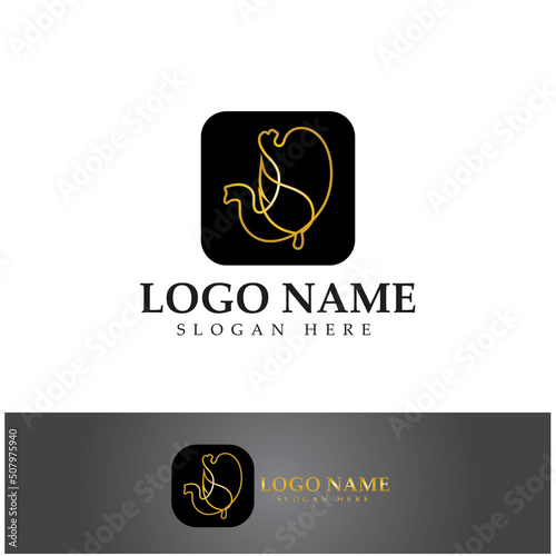 Stomach Health Logo vector illustration design - creative Gastroenterology Healthy Logo element icon, Stomach healthcare icon vector template