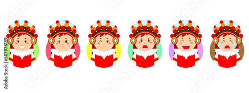 Czech Republic Avatar with Various Expression