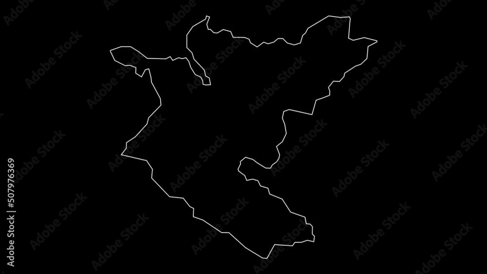 Bheri province map of Nepal outline animation Bheri province map of Nepal outline animation