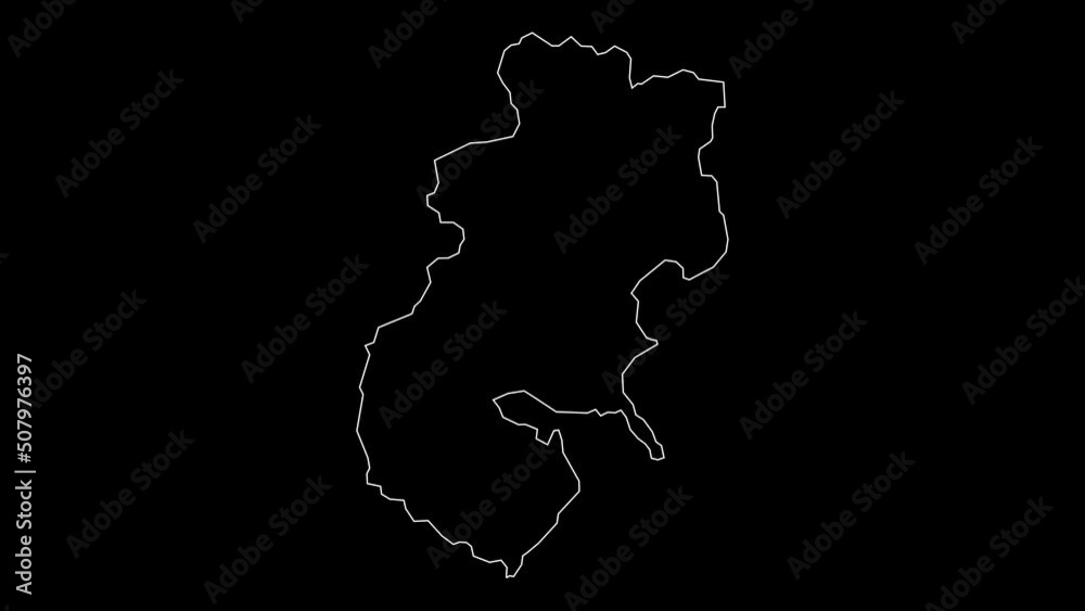Seti province map of Nepal outline animation Seti province map of Nepal outline animation