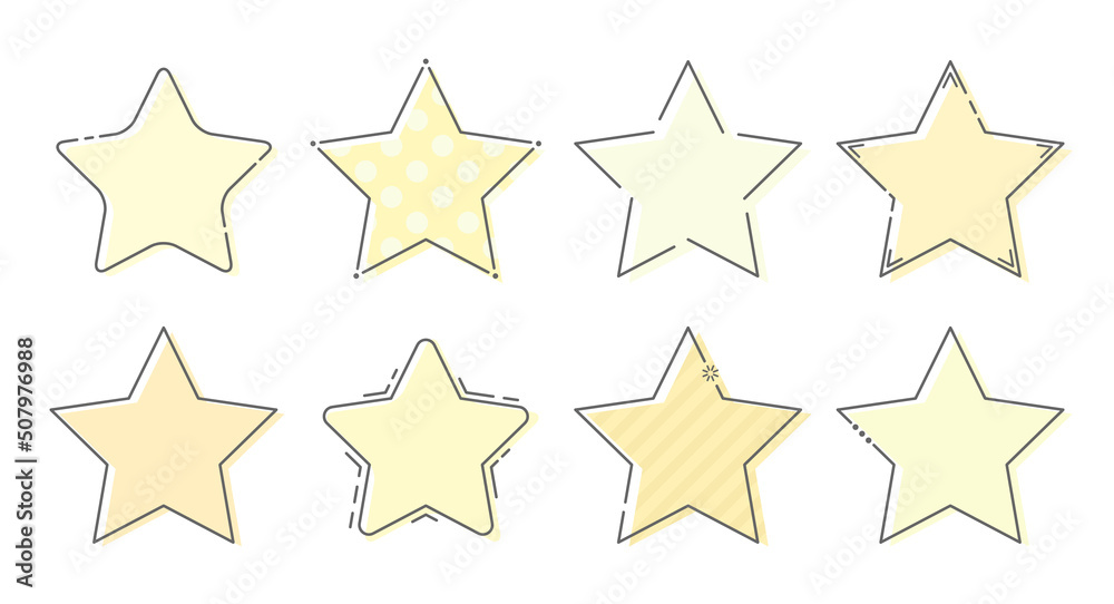 Set of star shaped line frames vectors Set of star shaped line frames vectors