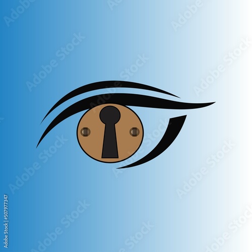 Eye with keyhole, conceptual vector