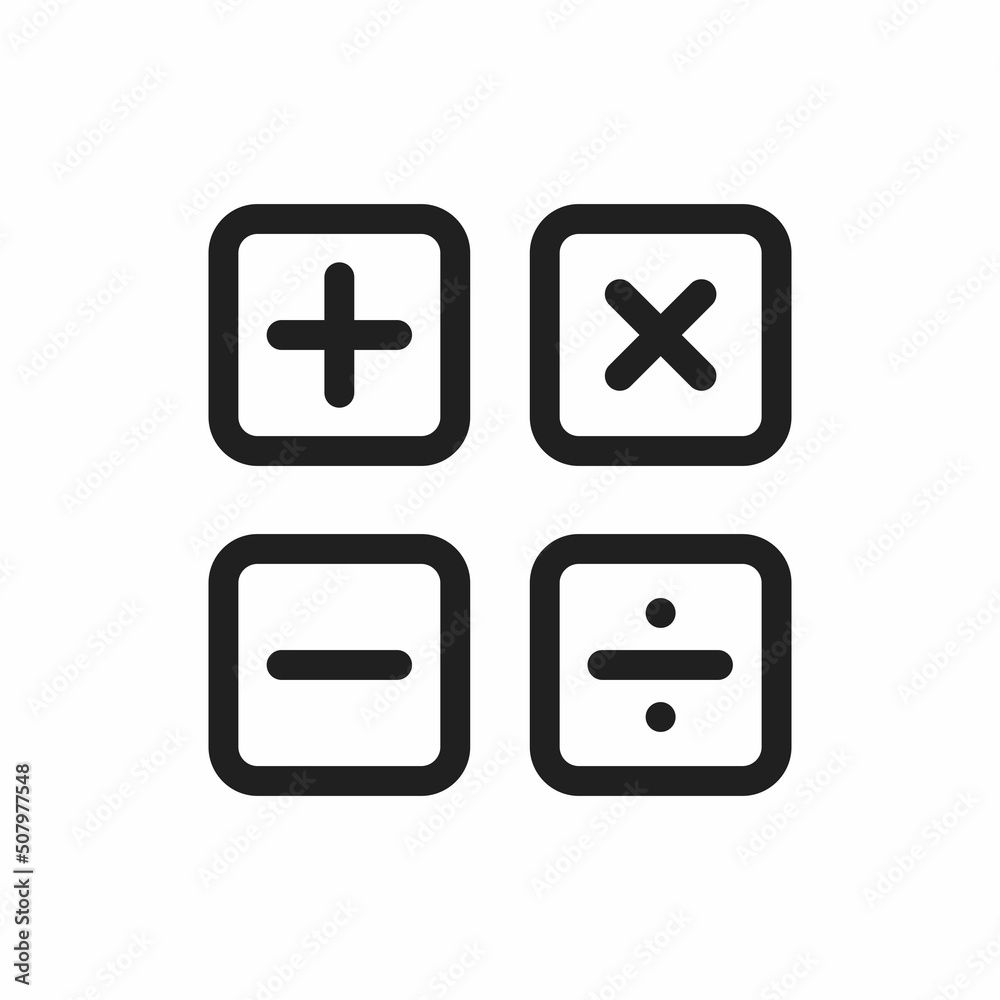 Math icon vector. Math flat style isolated on a white background - stock vector. Math icon vector. Math flat style isolated on a white background - stock vector.