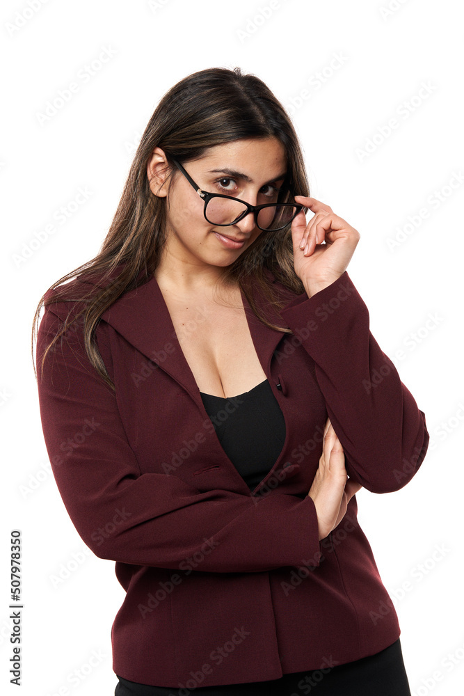 Young indian businesswoman on white background Young indian businesswoman on white background