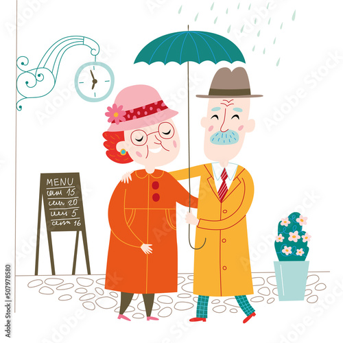 Happy family. Vector illustration isolated on a white background.