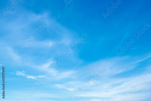 Blue sky with white clouds.