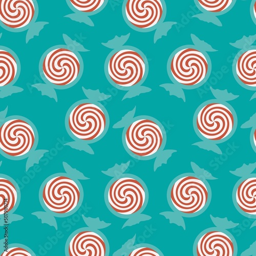 Winter kids seamless peppermint lollipop pattern for textiles and packaging and gifts and linens and wrapping paper