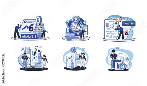 Cryptocurrency bitcoin mining metaphor Blockchain exchange platform. Cyber banking procedures, bitcoin trading, wallet. Ecurrency transactions. Digital currency, cryptocurrency market, hidden mining
