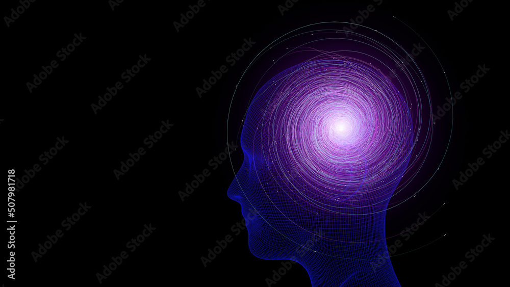 3d consciousness, mind, brain background. Abstract colored sphere in digital head. Development, neurons, network, artificial intelligence, human biology concept. 3d consciousness, mind, brain background. Abstract colored sphere in digital head. Development, neurons, network, artificial intelligence, human biology concept.