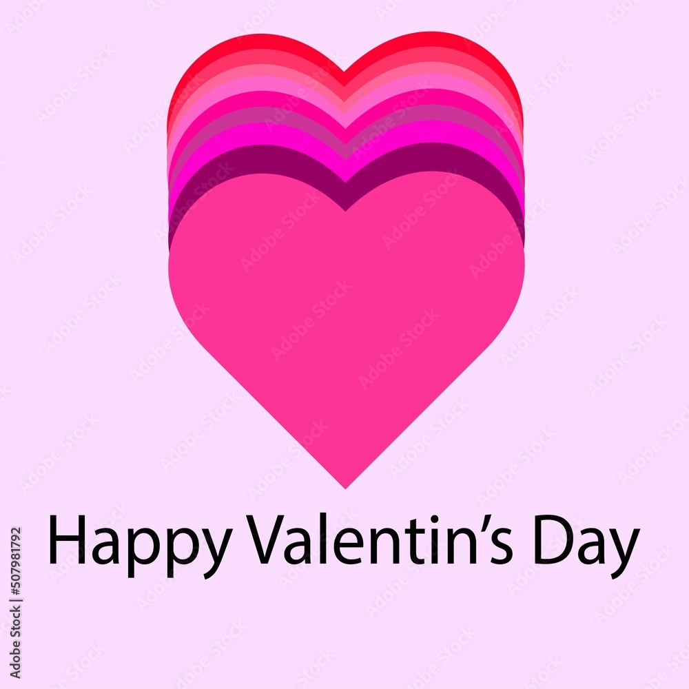 Happy Valentine's Day card with heart and inscription on background