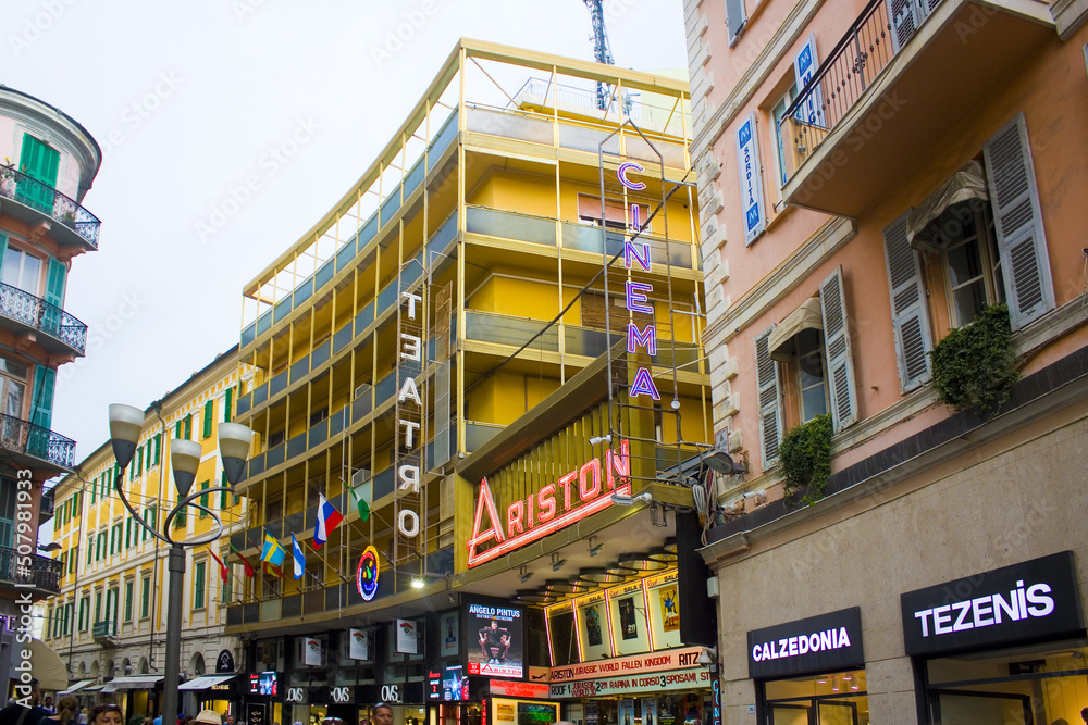 Most famous theater - Ariston - in Italy, hosts the annual festival of Italian song in San Remo