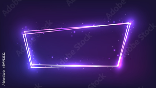 Neon double frame with shining effects