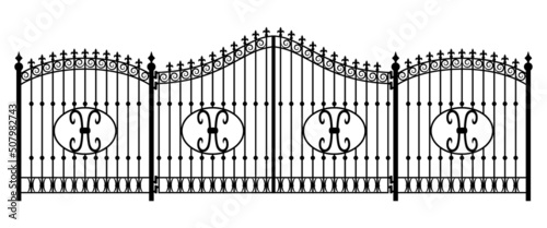 Wrought iron fence, vector illustration design