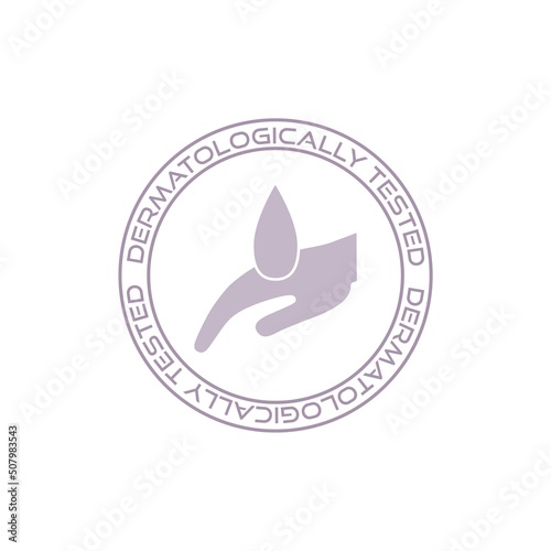 Dermatologically tested logo icon isolated on white background