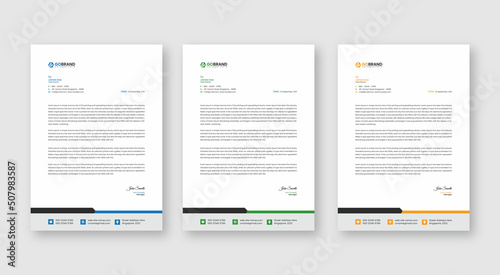 Abstract Letterhead Template Design, Modern Business Letterhead Design 