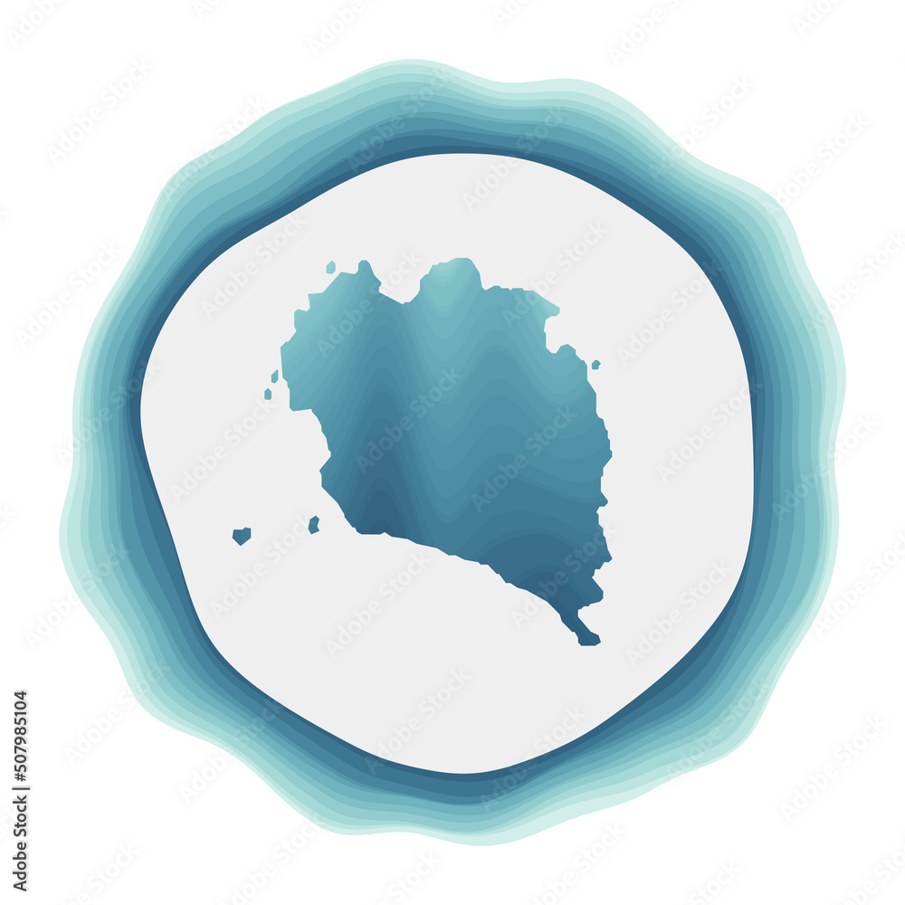 Ko Pha Ngan logo. Badge of the island. Layered circular sign around Ko Pha Ngan border shape. Classy vector illustration. - obrazy, fototapety, plakaty 