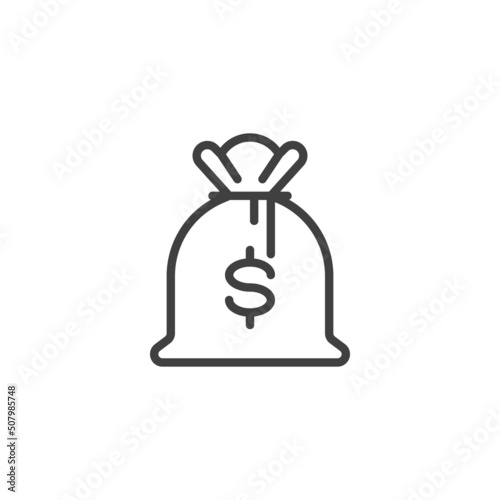 Money bag line icon