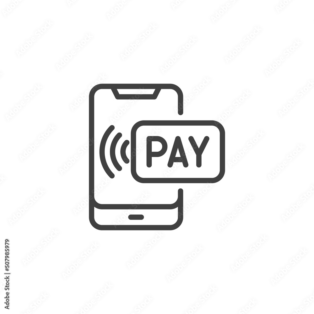 Contactless payment line icon Contactless payment line icon