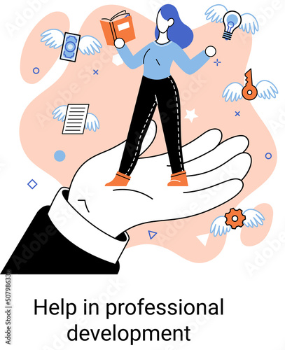Help in professional development. Qualified employee training program. Refresher course. Human resource management in organization. Business education workshop. School of personality growth in team