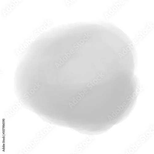 Watercolor spot on white. Digital aquarelle blotch on isolated background. Blur stain. Hand drawn backdrop for design and work. Doodle for inscriptions. Black and white illustration