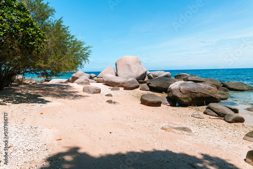 beach and rocks during summer vacation