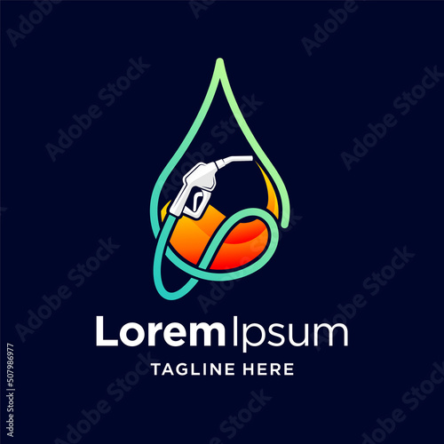 gas station logo with unique concept