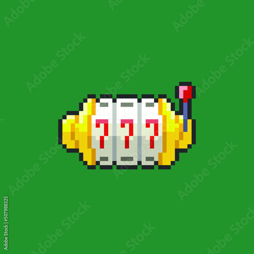 roulette game machine in pixel art style