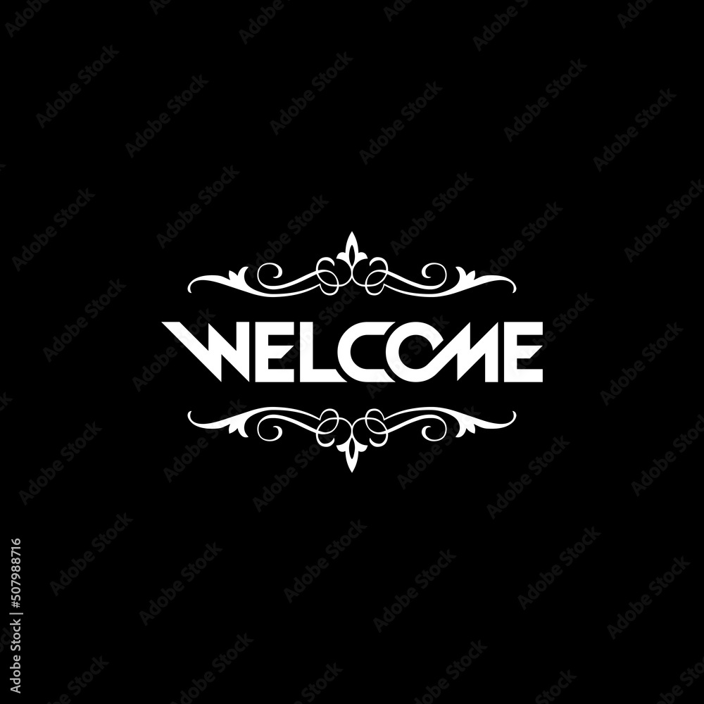 WELCOME Letter Typhography Text Monogram Logo Design Vector