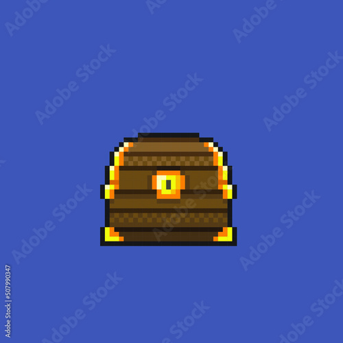 treasure box in pixel art style
