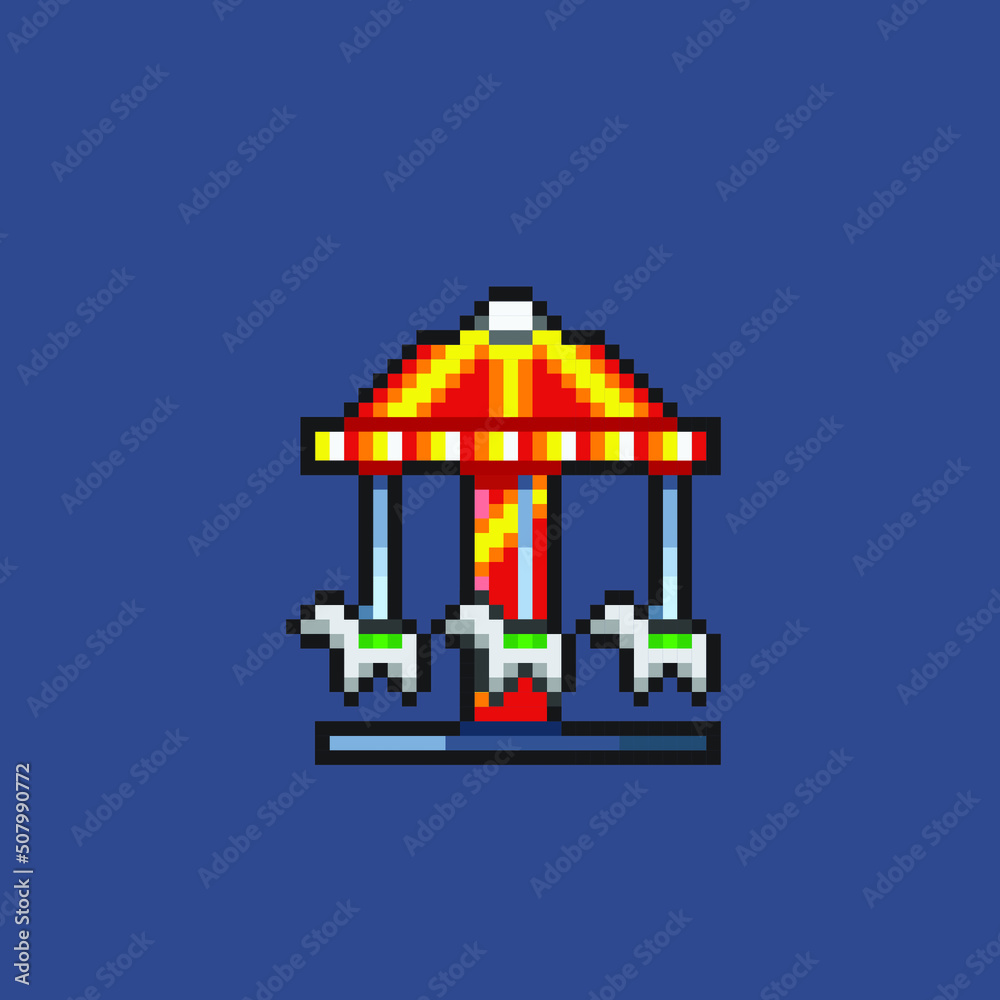 carousel machine in pixel art style