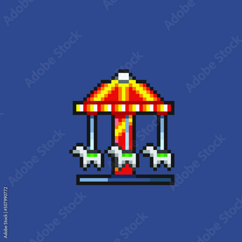 carousel machine in pixel art style