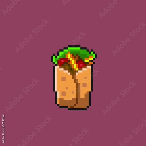burrito food in pixel art style