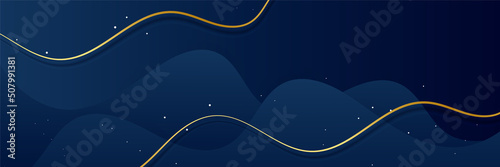 Blue and gold abstract banner background