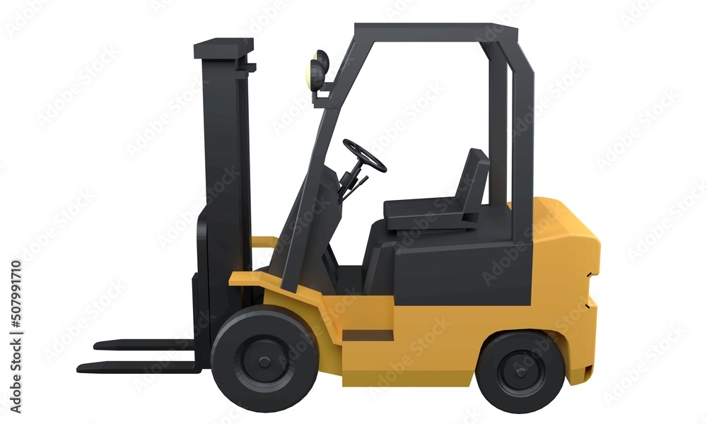 Forklift isolated on white background , 3D rendering Forklift isolated on white background , 3D rendering